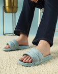 Puff Sky Blue Sliders -Women