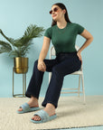 Puff Sky Blue Sliders -Women