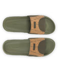 Chupps Arc Olive Beige Sliders with PowerGrip sole from above