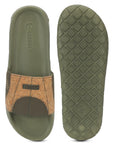 Chupps Arc Olive Beige Sliders with PowerGrip sole from above