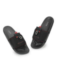 Blaze Black Red Sliders top view with bold color contrast