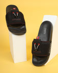 Blaze Black Red Sliders top view with bold color contrast