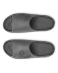 Close-up of men’s foot resting in the deep footbed for everyday comfort .