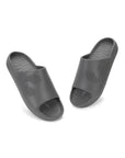 Tilted picture of Ash Grey Chupster waterproof slider with open toe and sealed edges .