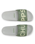 Top view of pastel green and grey color slider