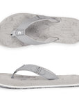 Chupps women grey flip-flops with V-strap design on white background