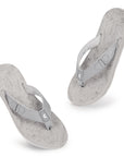 Chupps women grey flip-flops with V-strap design on white background