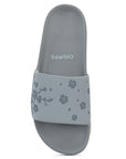 Everyday Grey sliders with textured comfort footbed.