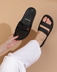 Chupps Zella Black Denim Sliders - Women
