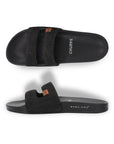Breathable denim strap and grippy footbed