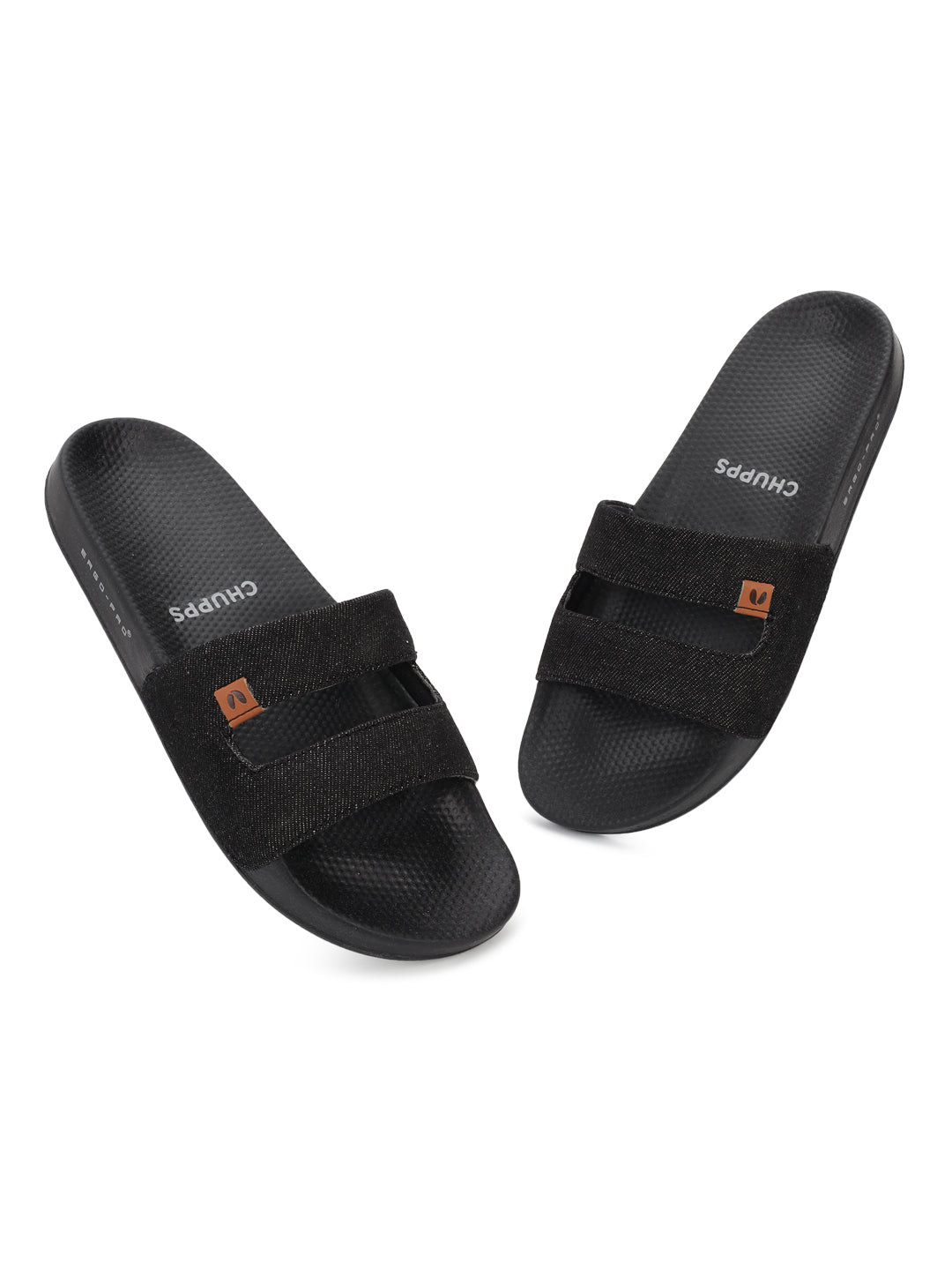 black casual-chic slides