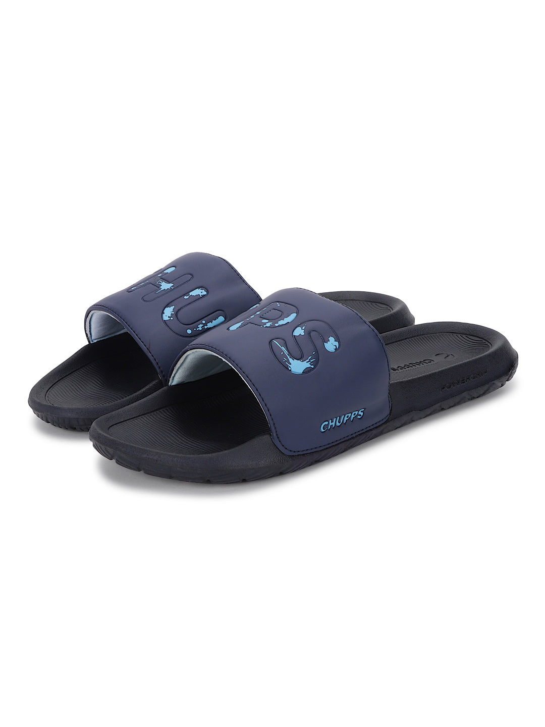 Drip Biodegradable Navy Blue Sliders- Men
