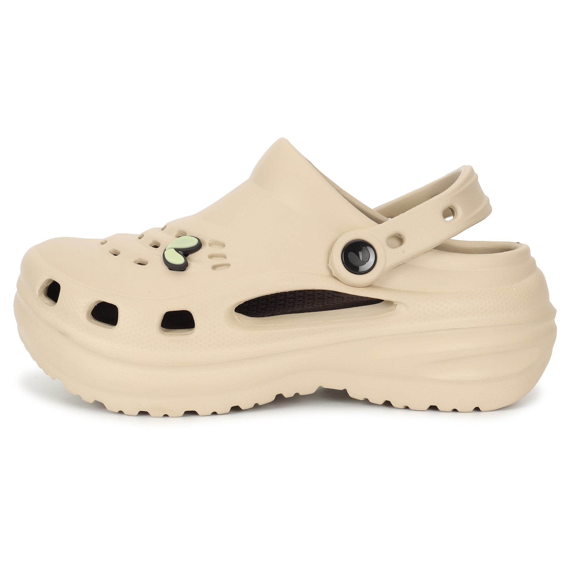 Side view highlighting cushioned sole and soft structure