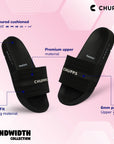 Stitch Black Sliders -Women