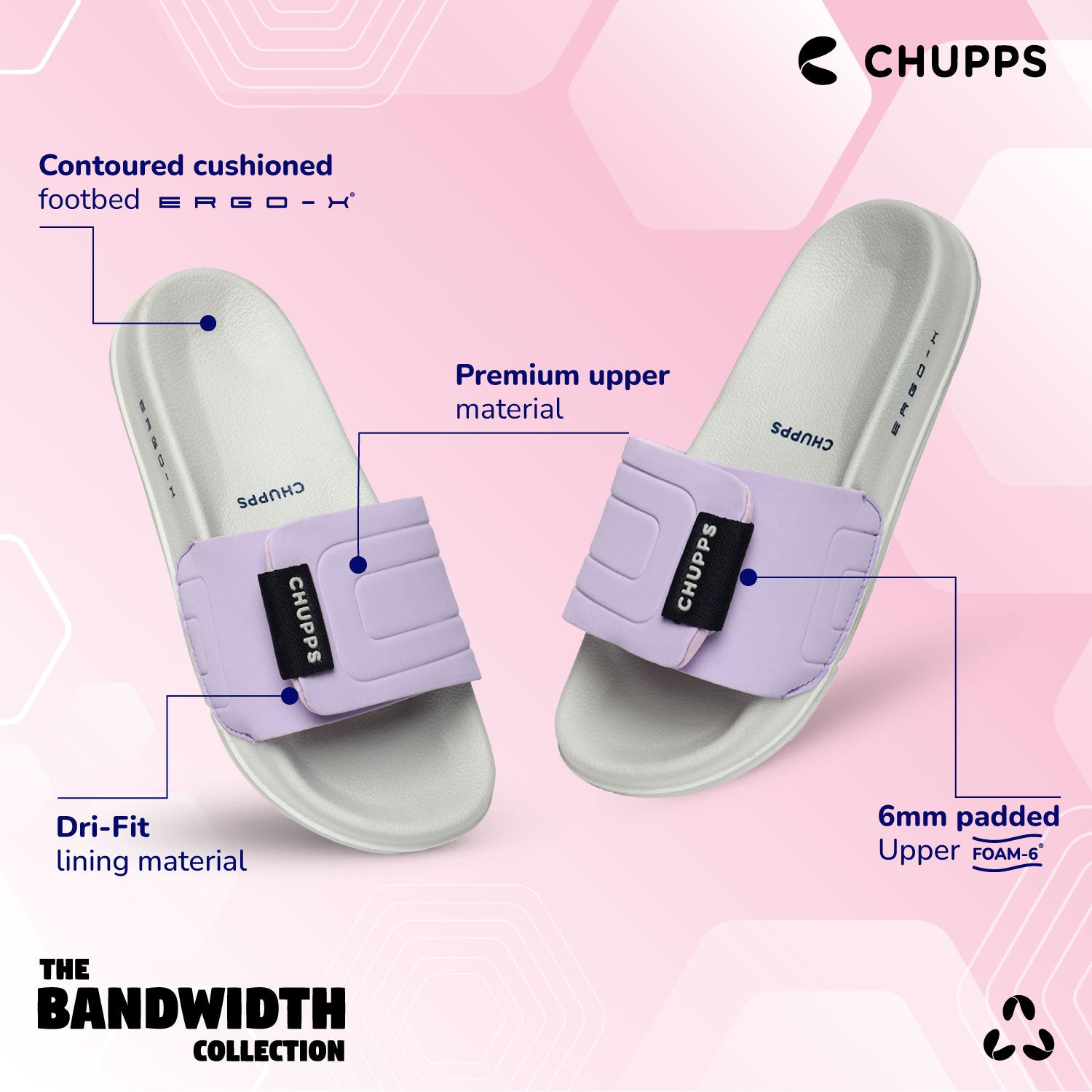 Quilt Bloom Purple Sliders -Women