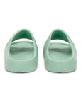 Pair of light green slides on a white background with tru zero logo seen