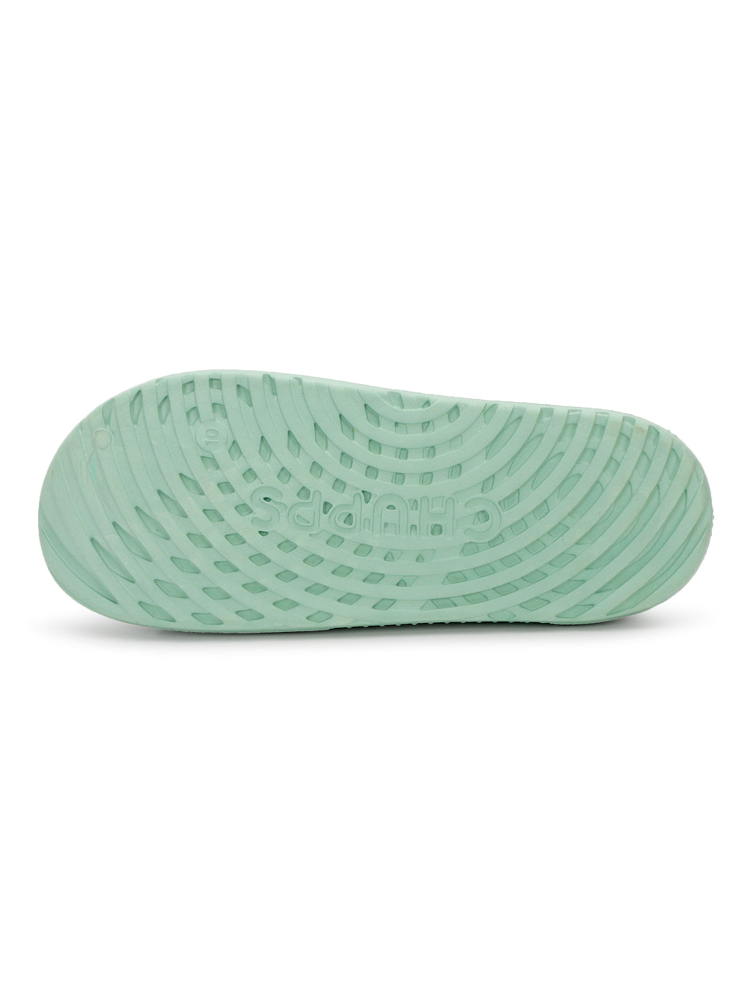 View of rubberized &amp; grippy Chupster sole on a white background