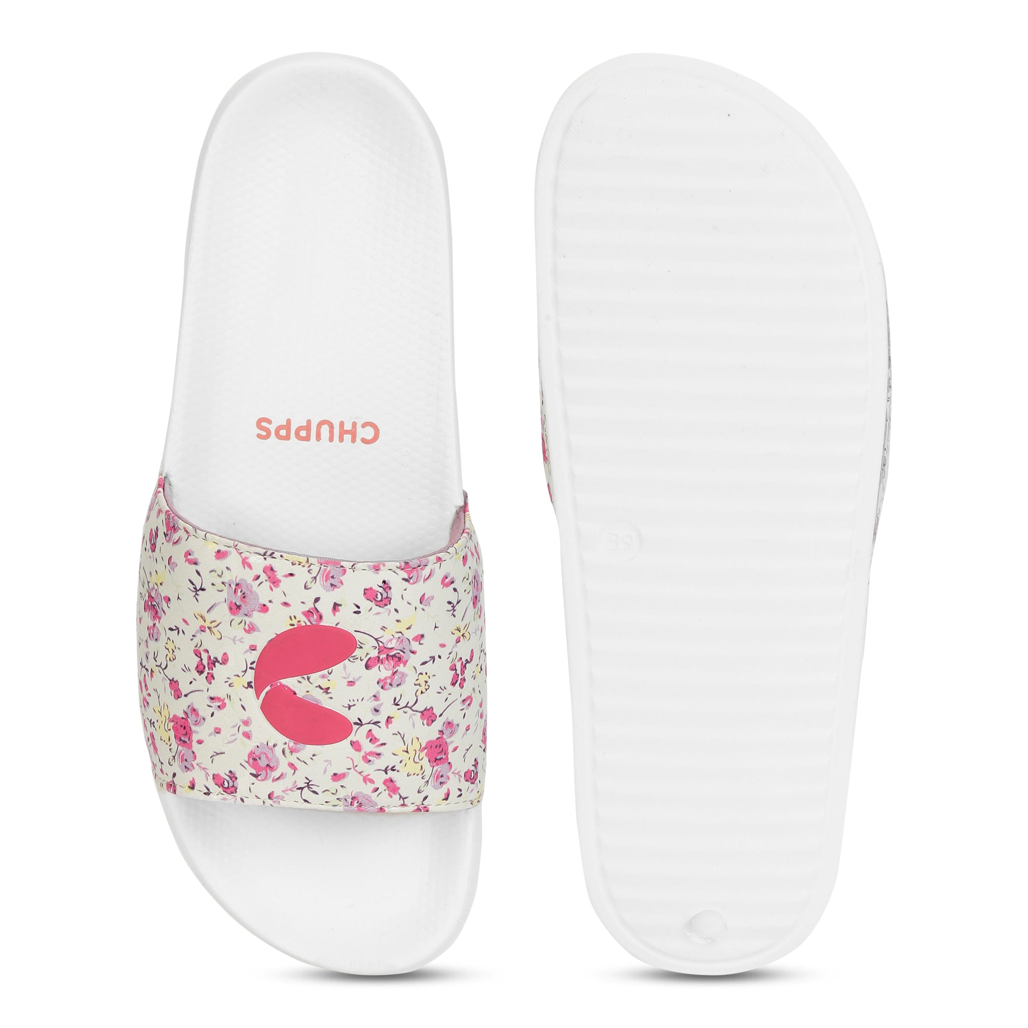 Grace White Pink Sliders