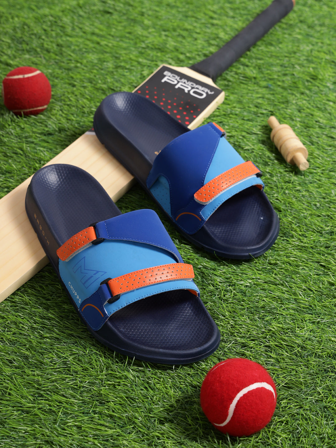 Chupps X Mumbai Indians Ace Orange Navy Sliders