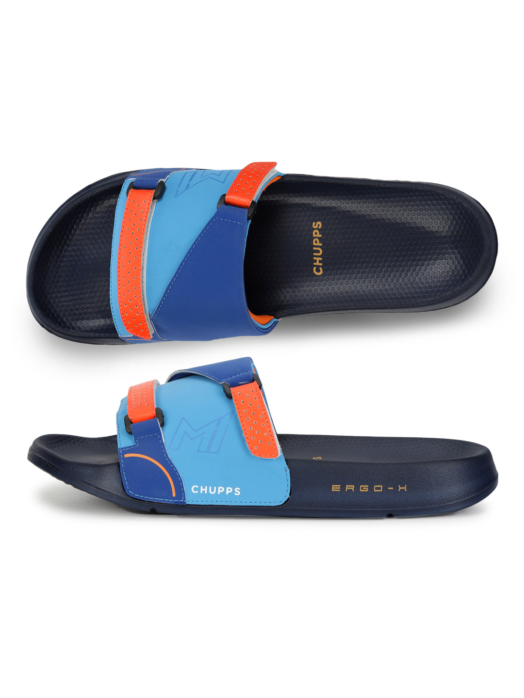 Chupps X Mumbai Indians Ace Orange Navy Sliders