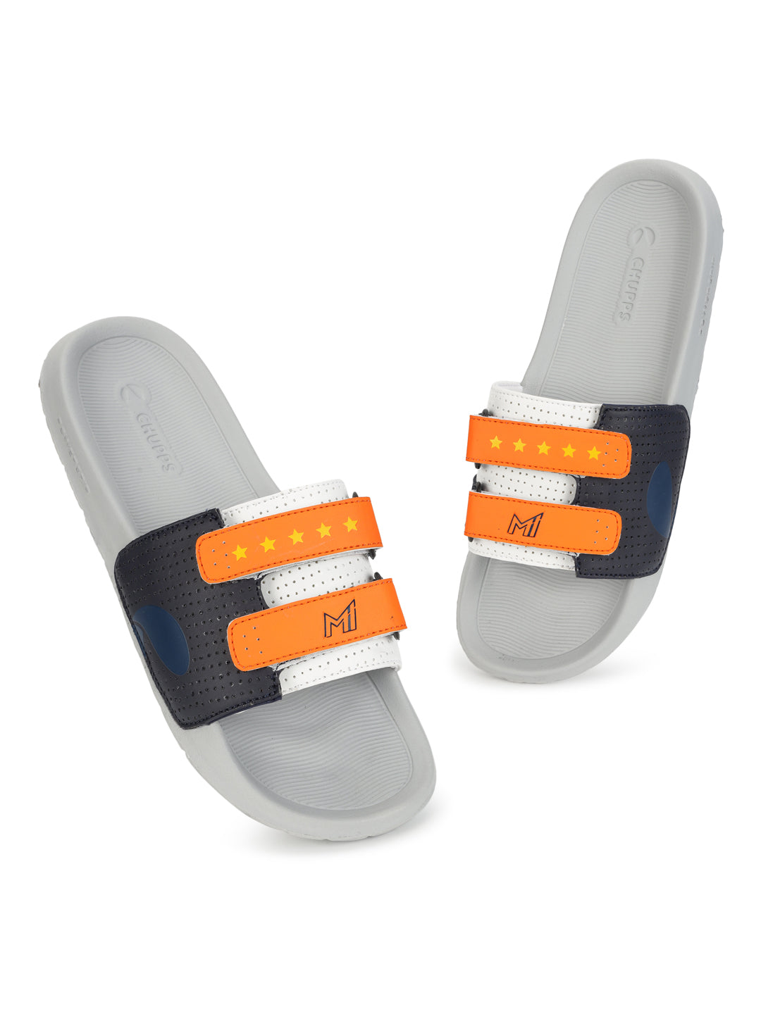 Chupps x Mumbai Indians Glory Orange White Sliders