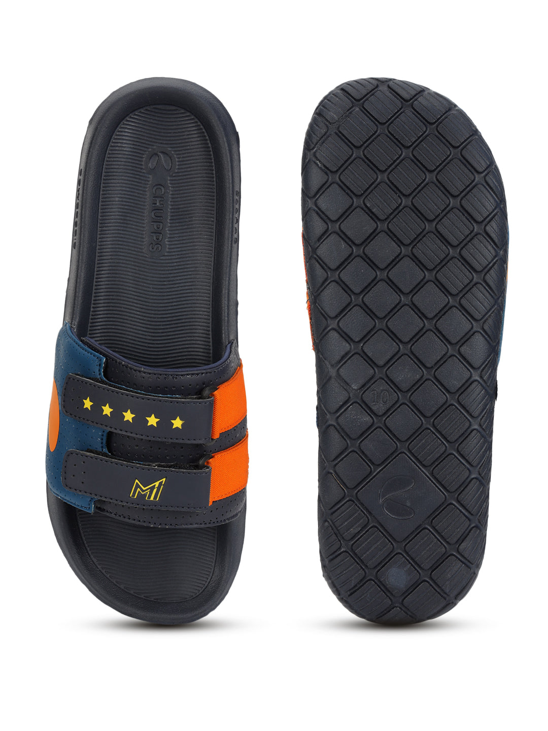 Chupps x Mumbai Indians Glory Orange Navy Sliders
