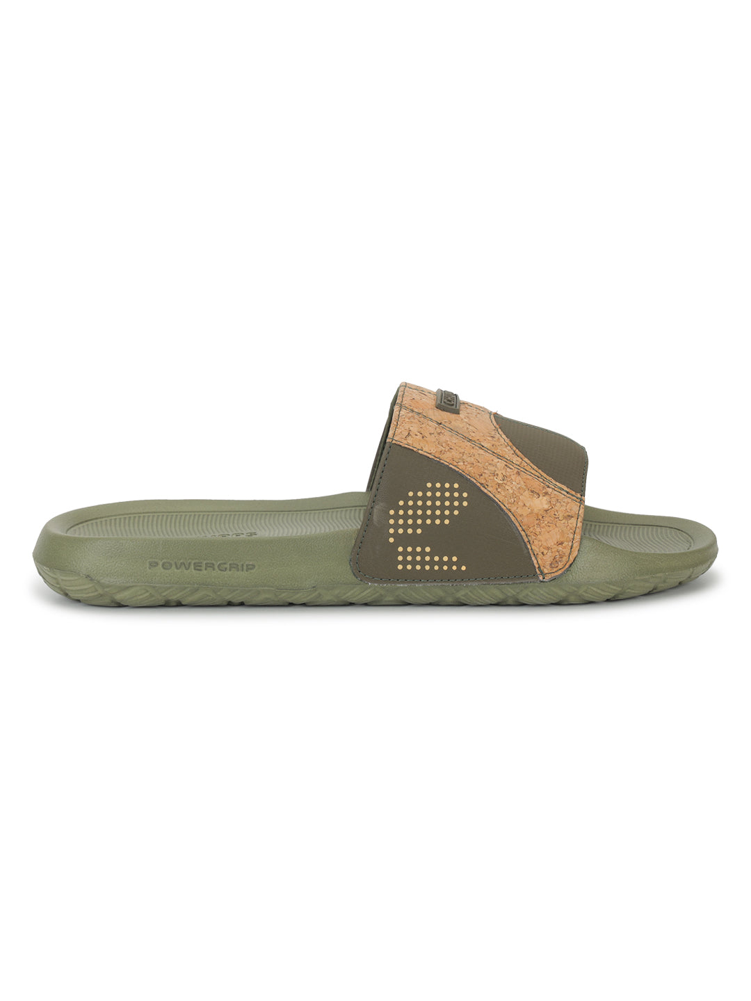 Chupps Arc Olive Beige Sliders with PowerGrip