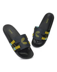 Black Blue Sliders top view showing color contrast