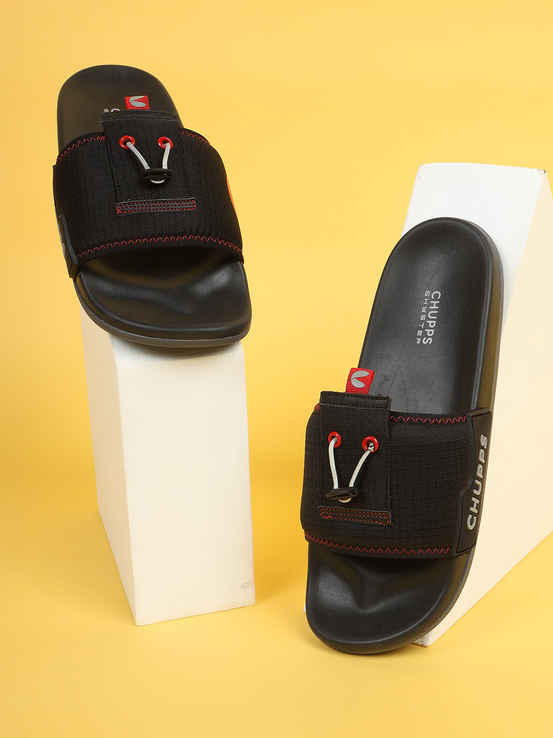 Blaze Black Red Sliders top view with bold color contrast