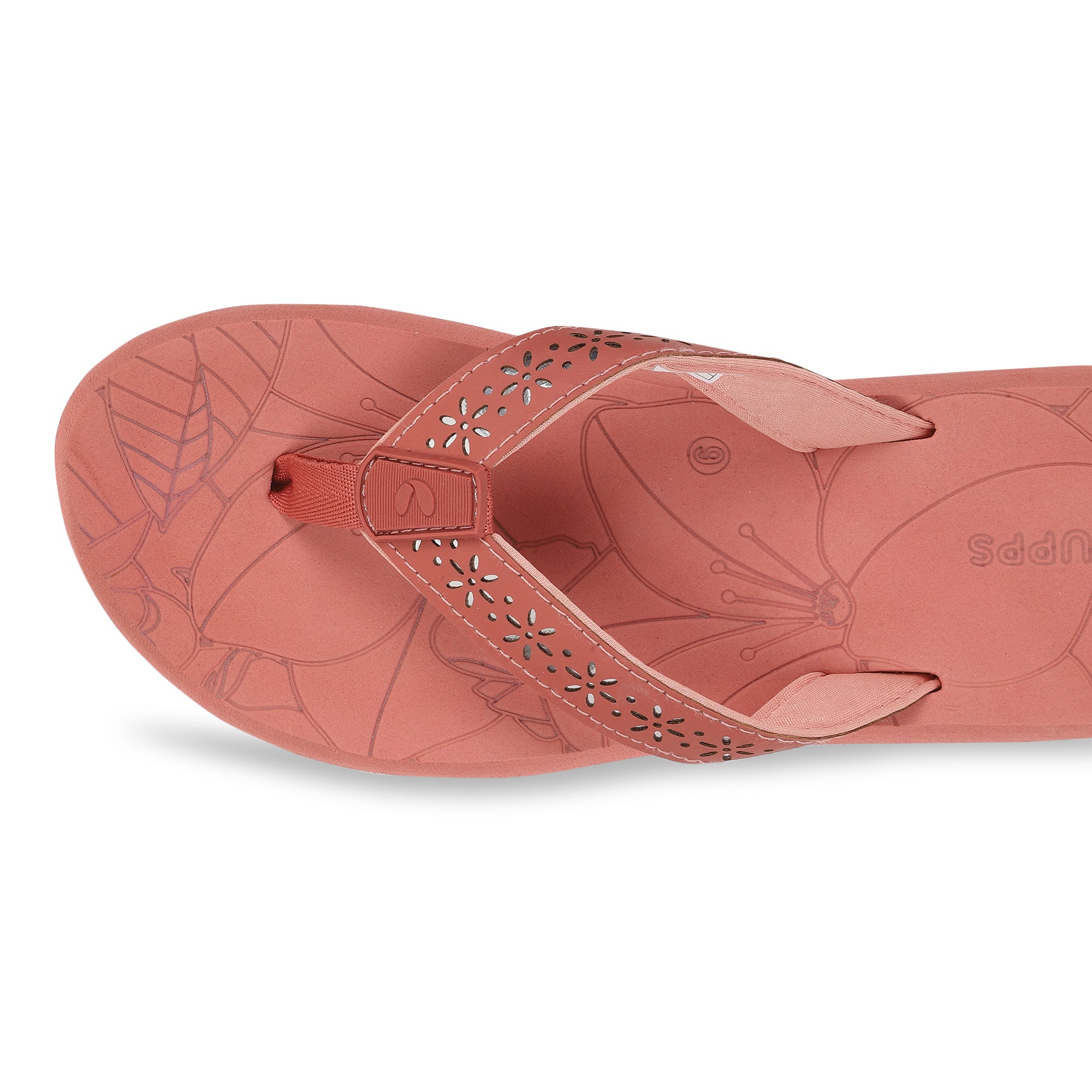 Heel cup and neoprene toe post for extended wear