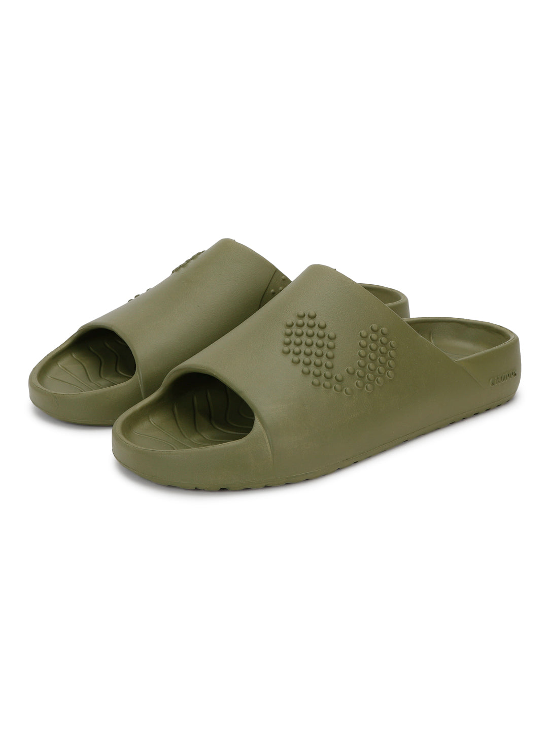 Pair of olive green Chupster on a white background