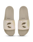 Casual glam beige sliders for women with slit design