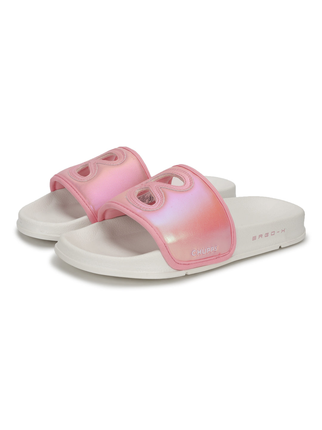 Casual glam sliders for women with slit upper and Ergo X sole