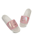 Women’s pink sliders for light festive wear and daily casuals