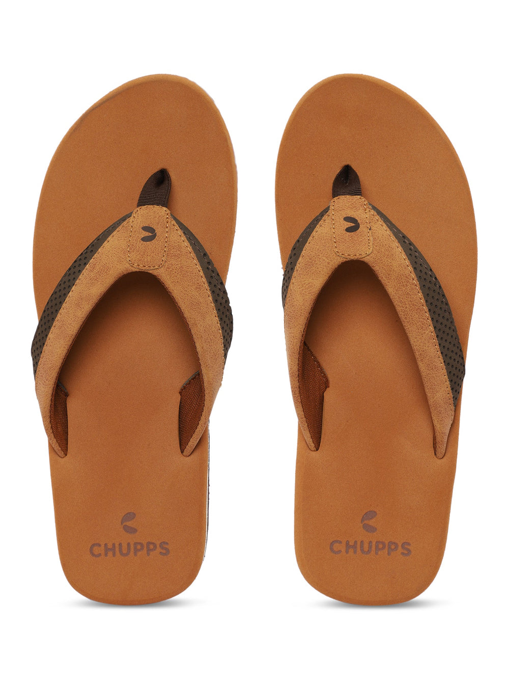 Heel cup detail showing snug fit and cushioning in dark tan slippers.