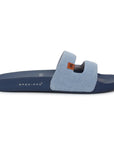 Chupps Zella Sky Blue Denim Sliders - Women