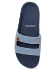Top view of soft footbed with visible arch support and cushioned heel