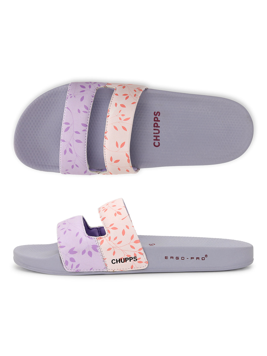 Nubi Purple Grey Sliders-Women