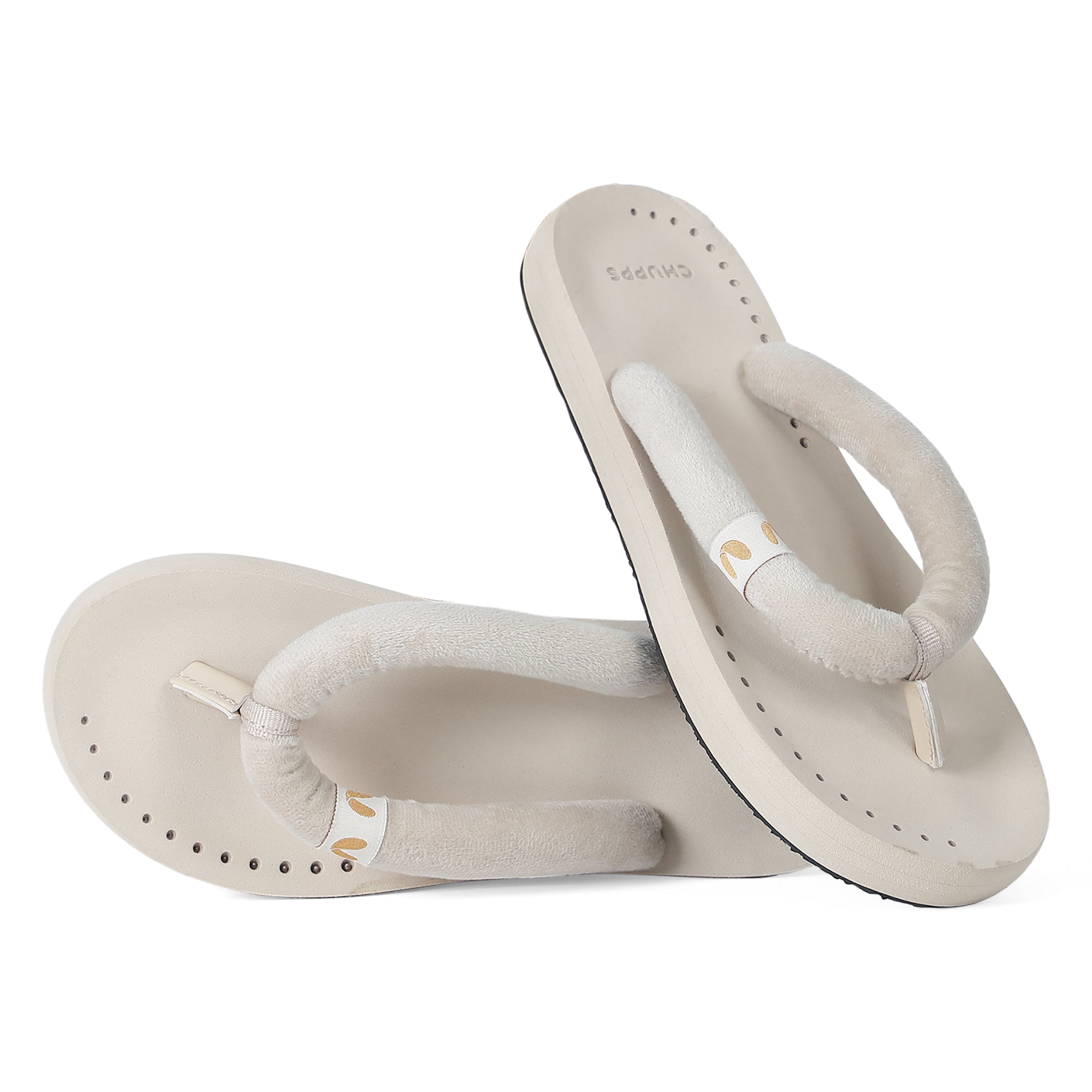 Plush Beige V-Straps