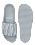 Stop and sole being seen for Ruffel grey slider with ERGO Pro cushioned sole.