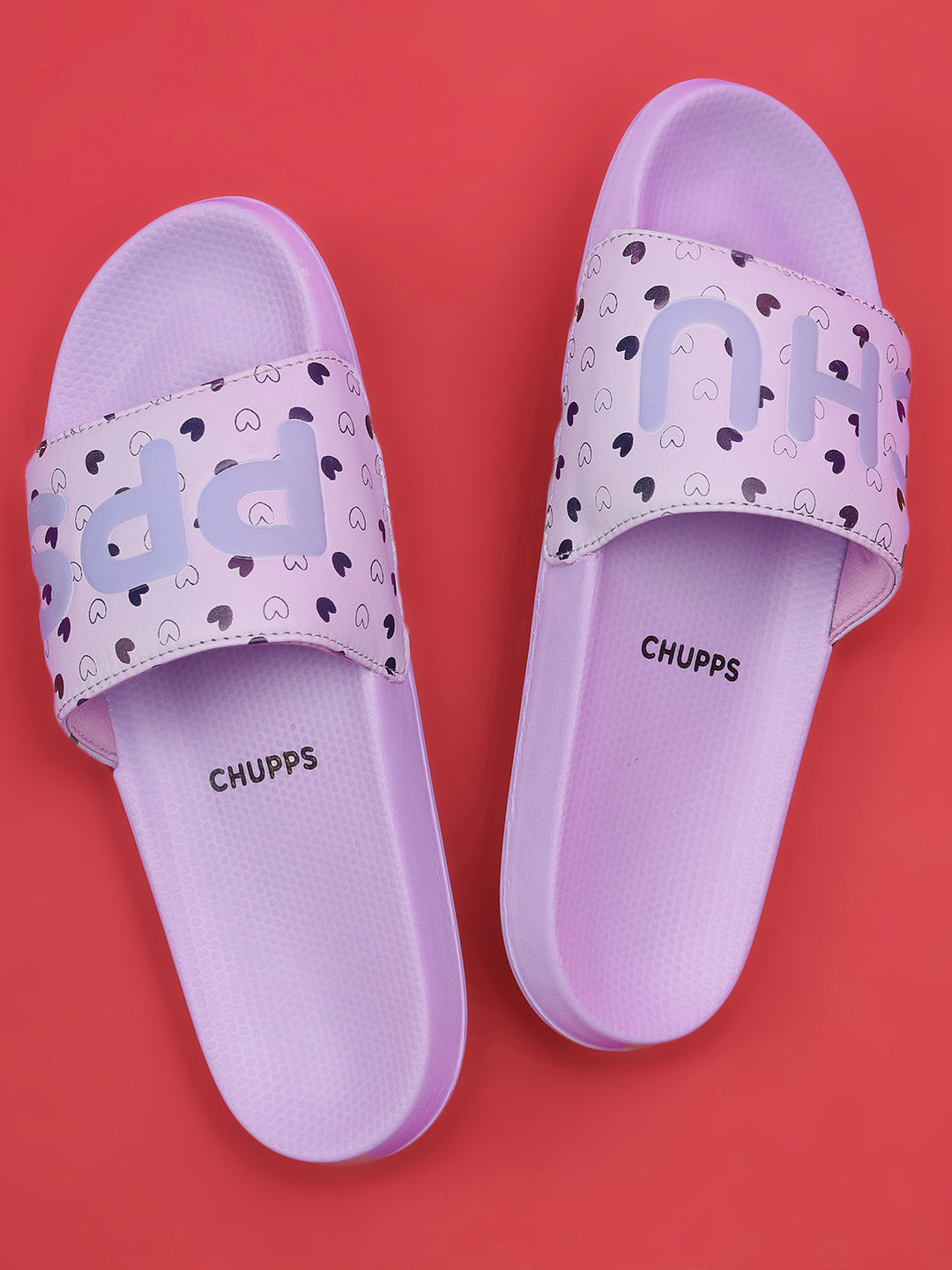 Soft everyday slider in whimsical purple on a red background