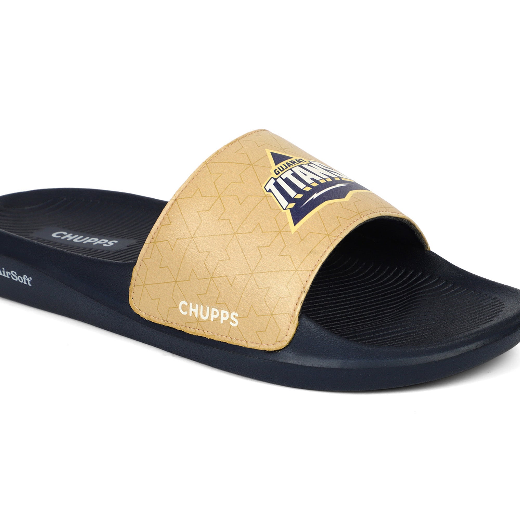 Chupps x Gujrat Titans Bold Beige &amp; Navy Sliders