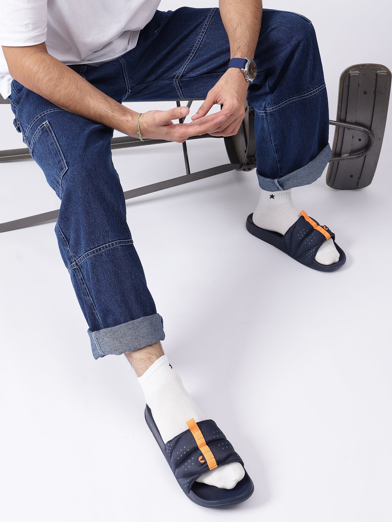 Turbo Navy Sliders