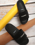 Stitch Black Sliders -Women