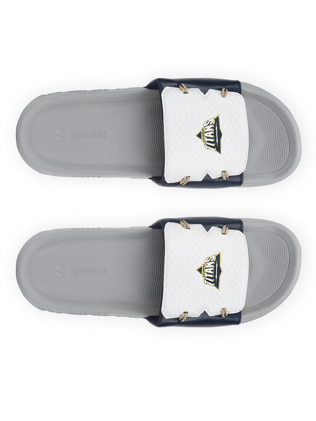 Chupps X Gujarat Titans Brave White Navy Sliders