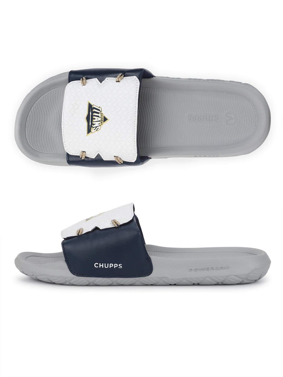 Chupps X Gujarat Titans Brave White Navy Sliders