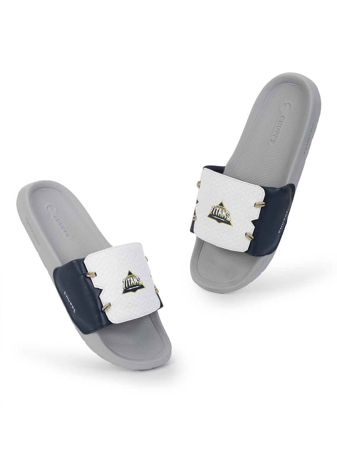 Chupps X Gujarat Titans Brave White Navy Sliders