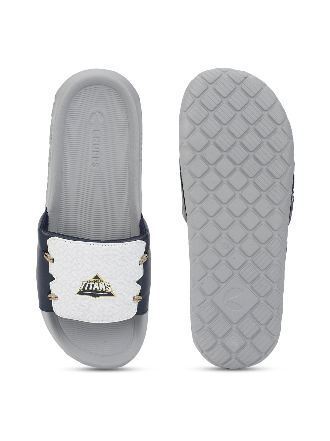 Chupps X Gujarat Titans Brave White Navy Sliders