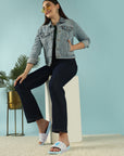 Grace White & Blue Sliders -Women