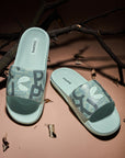 Tumble Sea Green Sliders- Men